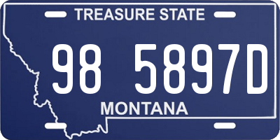 MT license plate 985897D