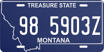 MT license plate 985903Z