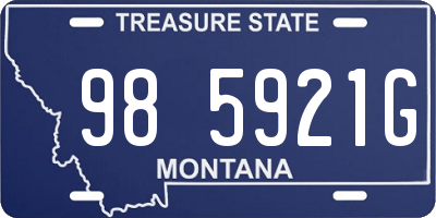 MT license plate 985921G