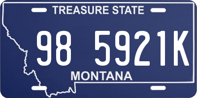 MT license plate 985921K