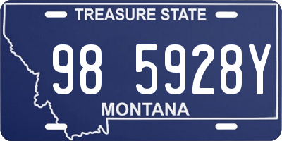 MT license plate 985928Y