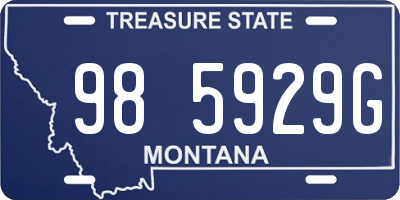 MT license plate 985929G