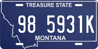 MT license plate 985931K