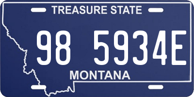 MT license plate 985934E