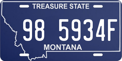 MT license plate 985934F