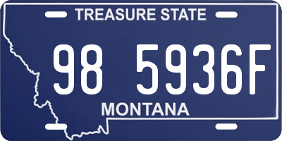 MT license plate 985936F