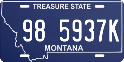 MT license plate 985937K