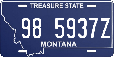 MT license plate 985937Z