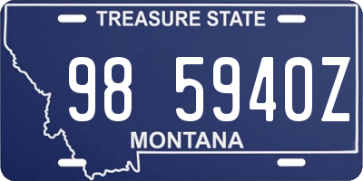 MT license plate 985940Z