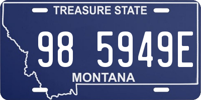 MT license plate 985949E