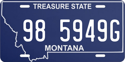 MT license plate 985949G