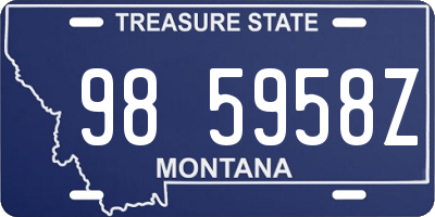 MT license plate 985958Z