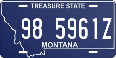 MT license plate 985961Z