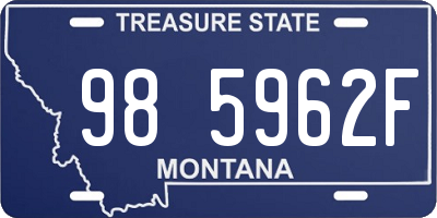MT license plate 985962F
