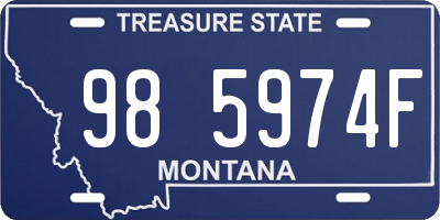 MT license plate 985974F