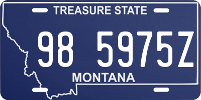 MT license plate 985975Z