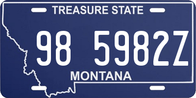 MT license plate 985982Z