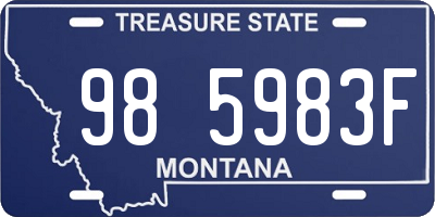 MT license plate 985983F