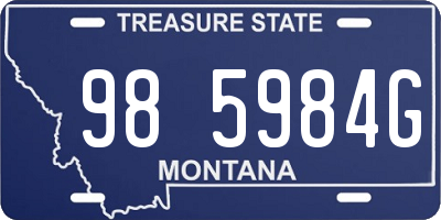 MT license plate 985984G