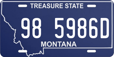 MT license plate 985986D