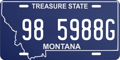 MT license plate 985988G