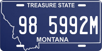 MT license plate 985992M