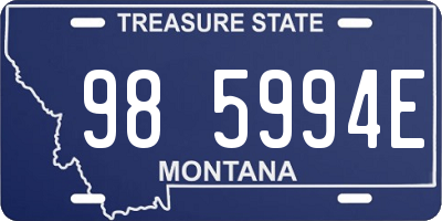 MT license plate 985994E