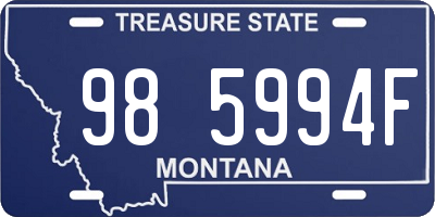MT license plate 985994F