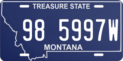 MT license plate 985997W