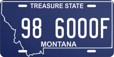 MT license plate 986000F