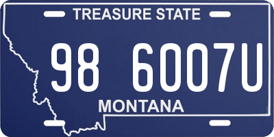 MT license plate 986007U
