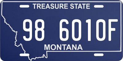 MT license plate 986010F