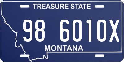 MT license plate 986010X
