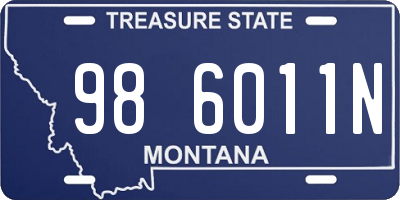 MT license plate 986011N