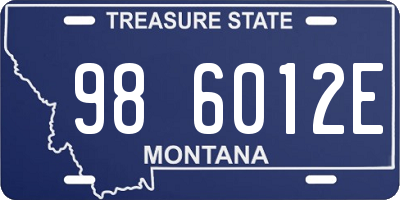 MT license plate 986012E