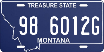 MT license plate 986012G