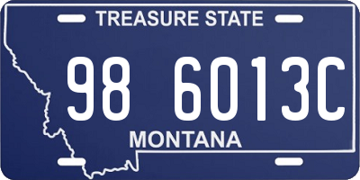 MT license plate 986013C