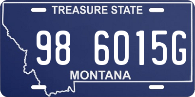 MT license plate 986015G