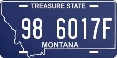 MT license plate 986017F