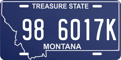 MT license plate 986017K