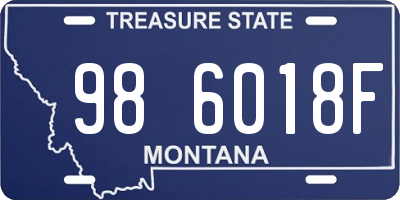 MT license plate 986018F