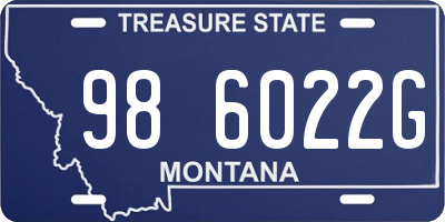 MT license plate 986022G