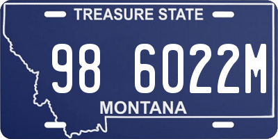MT license plate 986022M