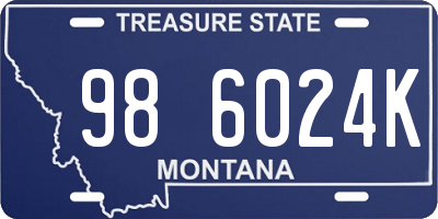 MT license plate 986024K
