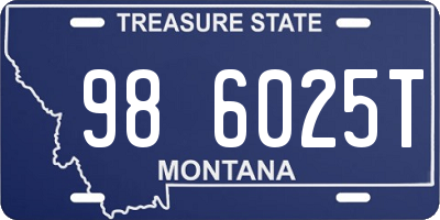 MT license plate 986025T