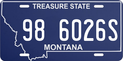 MT license plate 986026S