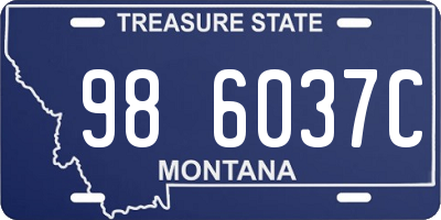 MT license plate 986037C