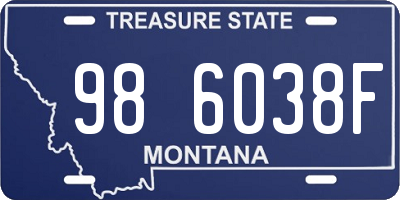 MT license plate 986038F