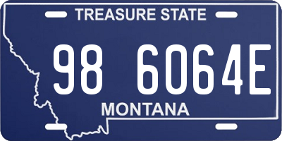 MT license plate 986064E