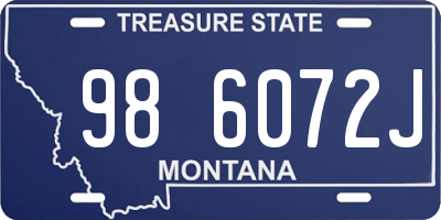 MT license plate 986072J